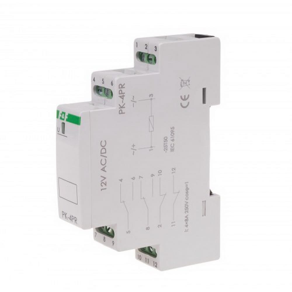 Реле проміжне PK-4PR 2x8A 12В AC/DC F&F ( PK-4PR-12V ) Реле проміжне PK-4PR 2x8A 12В AC/DC F&F ( PK-4PR-12V )