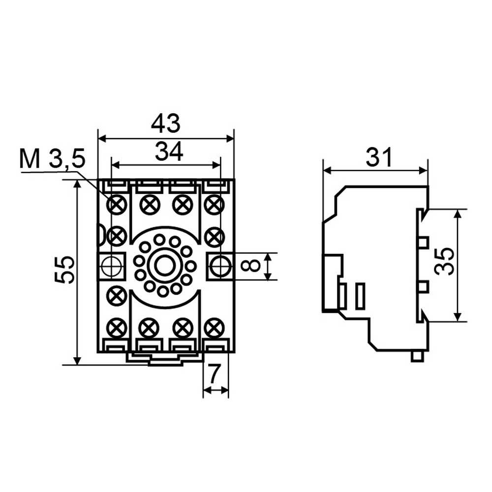 Колодка до реле АСКО PF113A під MK3P ( A0090020002 )