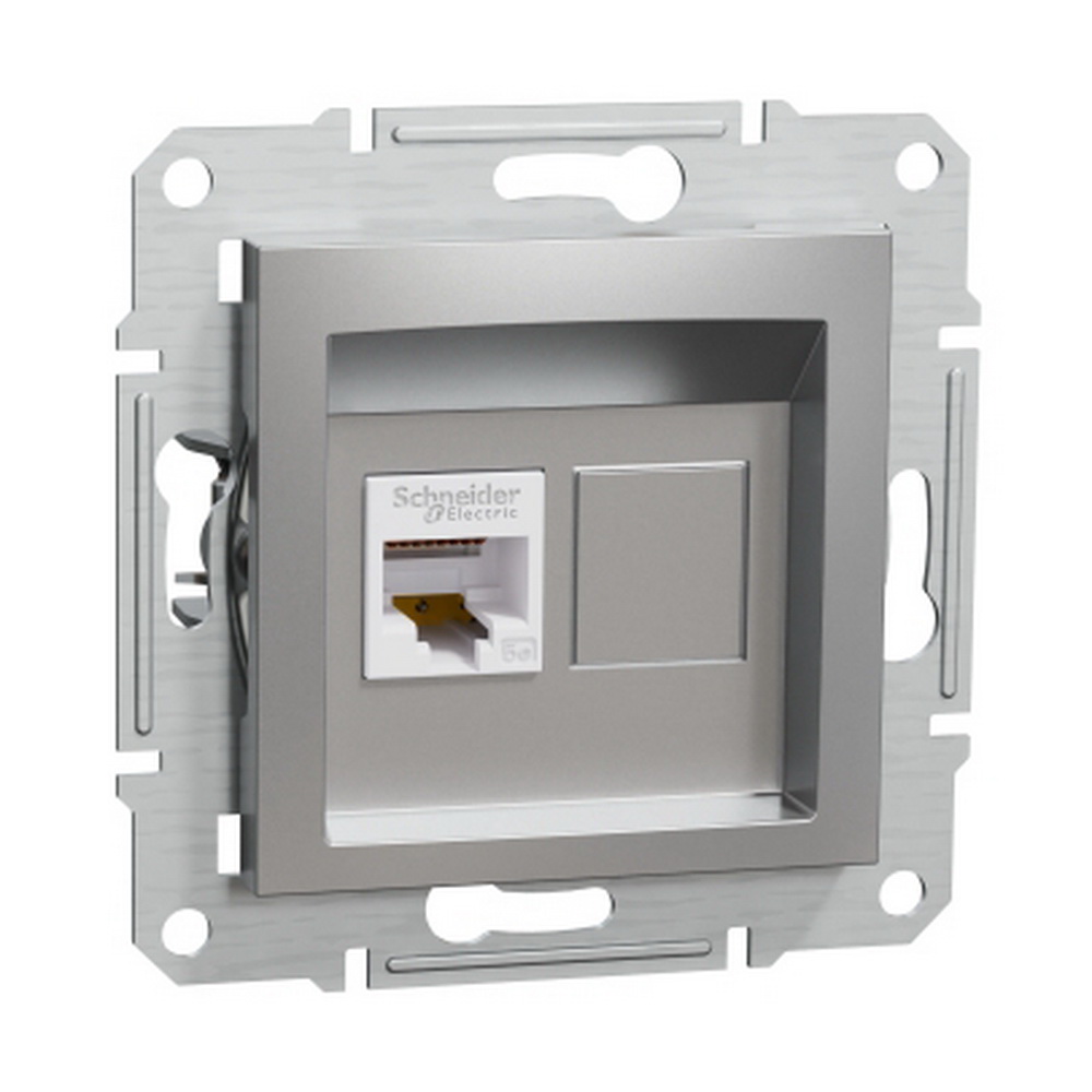 Розетка Schneider Asfora алюміній комп'ютерна RJ45 Cat. 5E ( EPH4300161 )