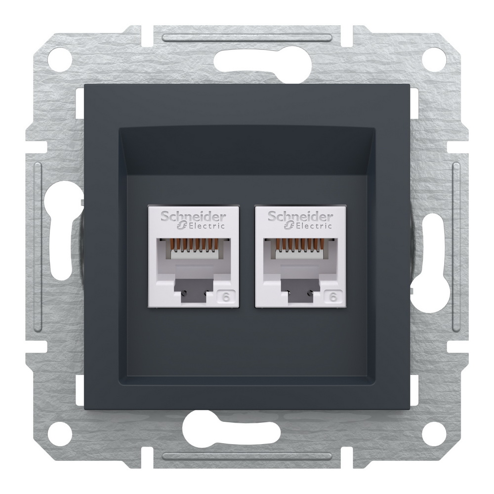 Розетка Schneider Asfora антрацит комп'ютерна RJ45 cat.5e ( EPH4400171 )