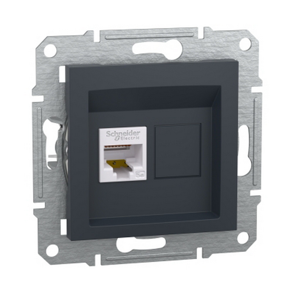Розетка Schneider Asfora антрацит комп'ютерна RJ45 Cat.5E STP ( EPH5000171 )