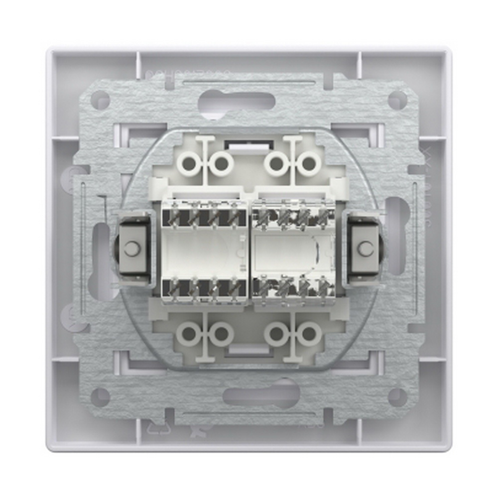 Розетка Schneider Asfora біла комп'ютерна RJ45 Cat.5E + тел. RJ12 з рамкою ( EPH4900121 )