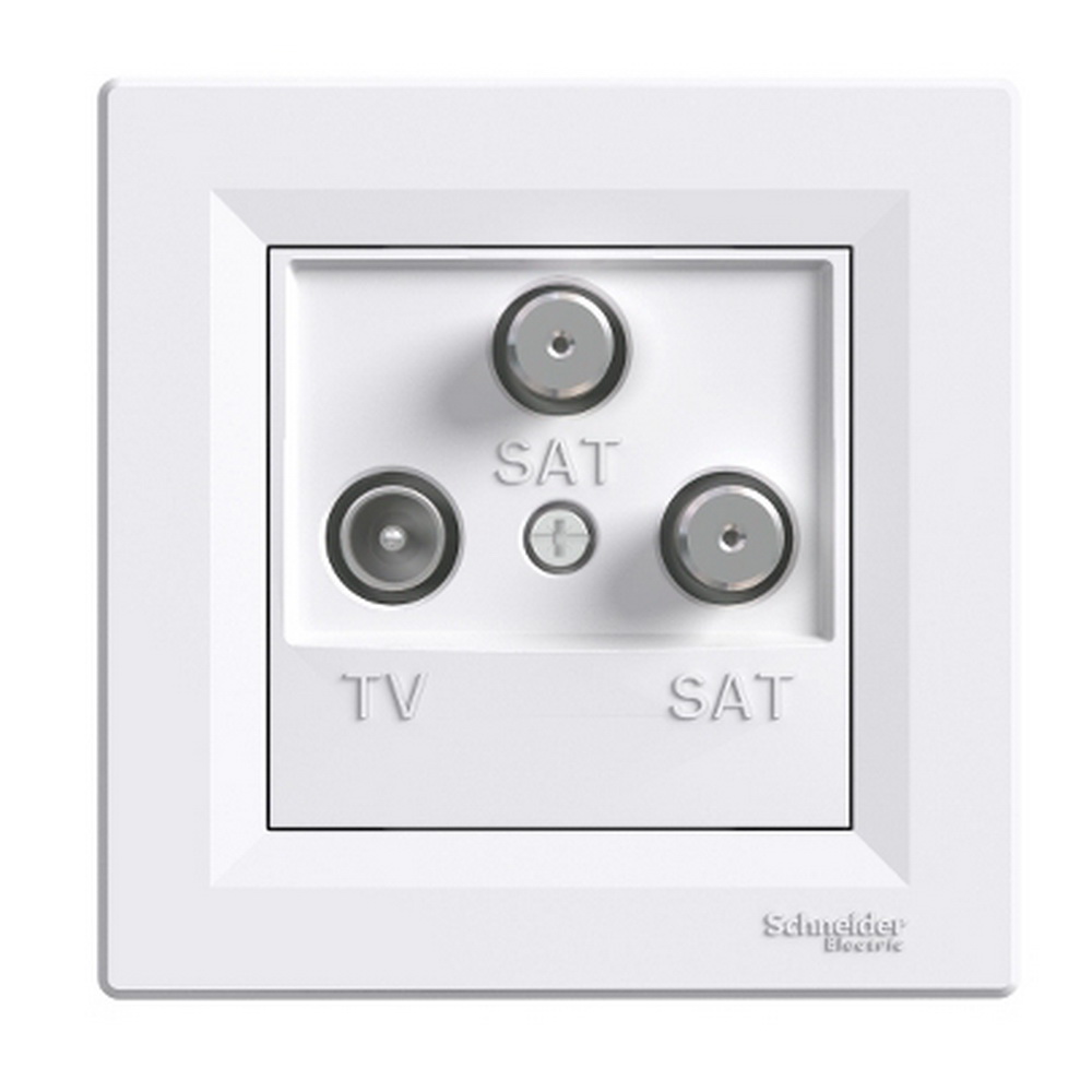 Розетка Schneider Asfora белая телевизионная TV-SAT-SAT конечная с рамкой ( EPH3600121 )