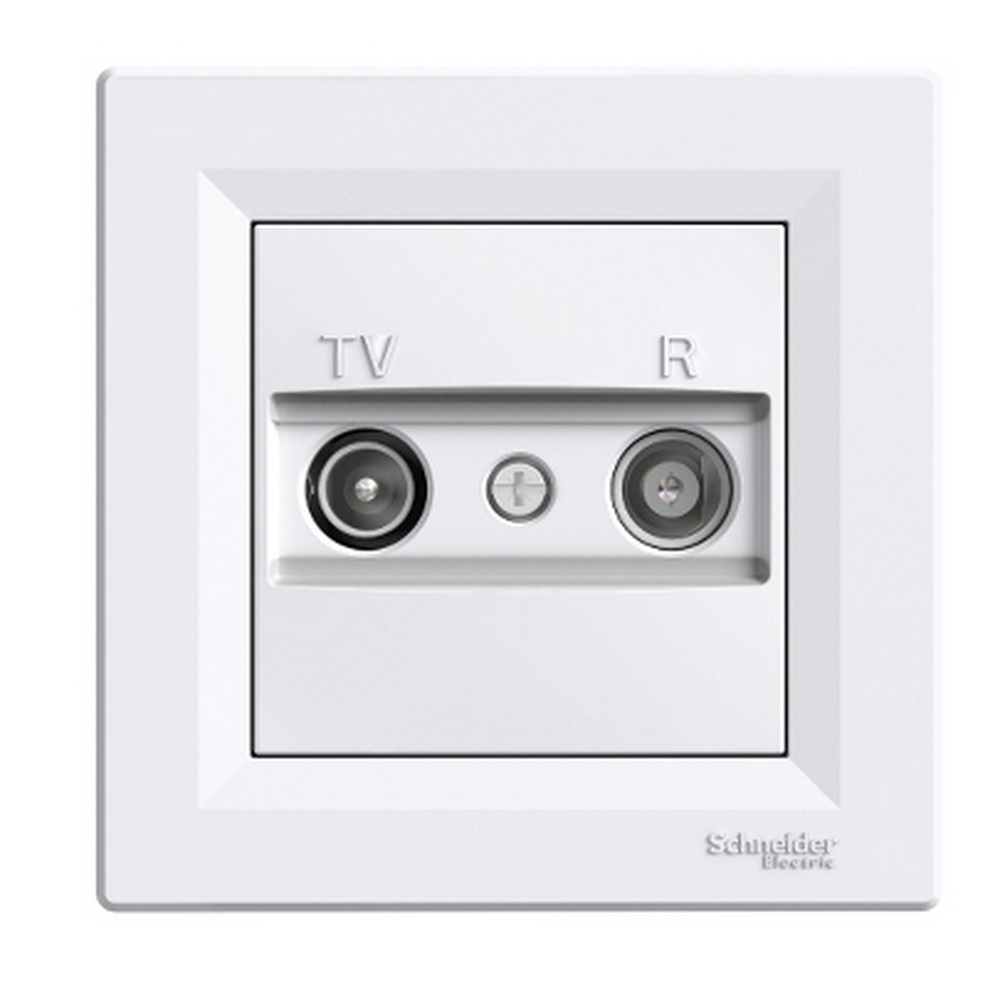Розетка Schneider Asfora белая телевизионная TV/R проходная с рамкой ( EPH3300221 )