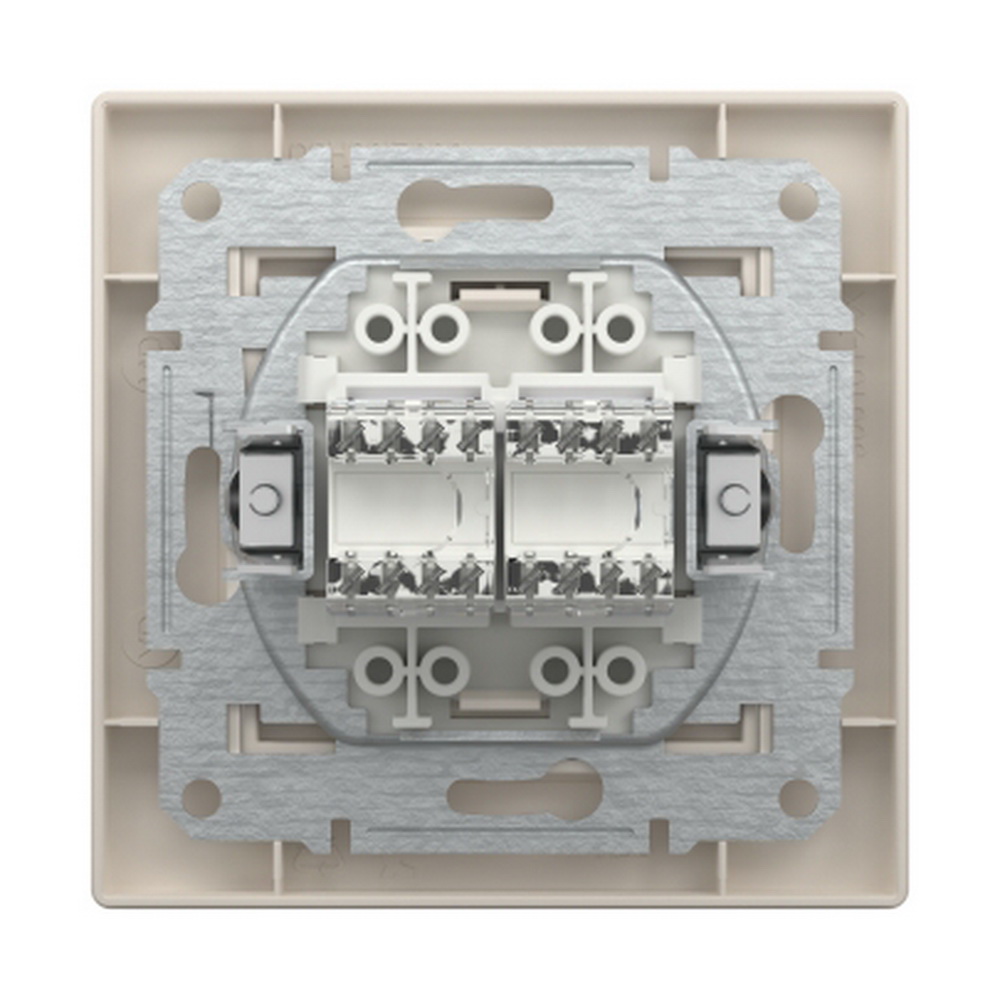 Розетка Schneider Asfora кремова комп'ютерна RJ45 Cat.5E 2-на з рамкою ( EPH4400123 )