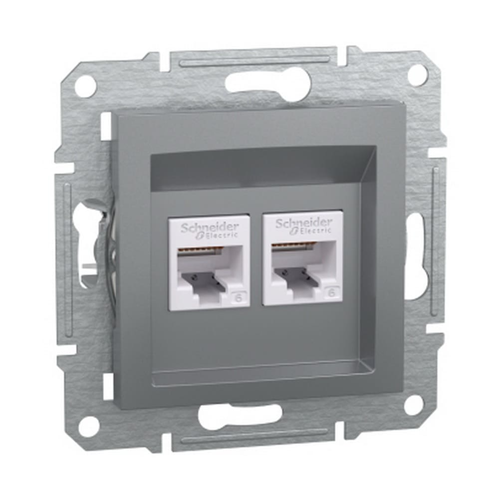 Розетка Schneider Asfora сталь комп'ютерна RJ45 Cat.5E 2-на ( EPH4400162 ) Розетка Schneider Asfora сталь комп'ютерна RJ45 Cat.5E 2-на ( EPH4400162 )