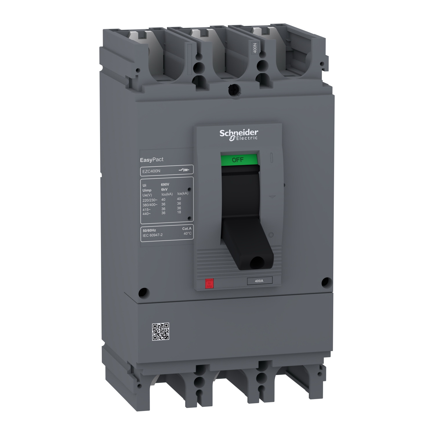 Автоматичний вимикач Schneider EASYPACT EZC400N 3P3D 320А 3P 36кА  ( EZC400N3320N​ )