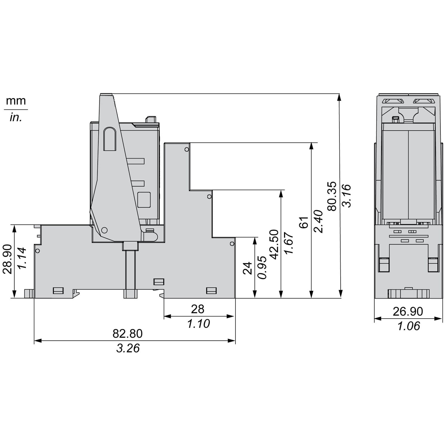 Реле проміжне Schneider RXM 4CO AC LED 230В 5A ( RXM4AB2P7PVS )