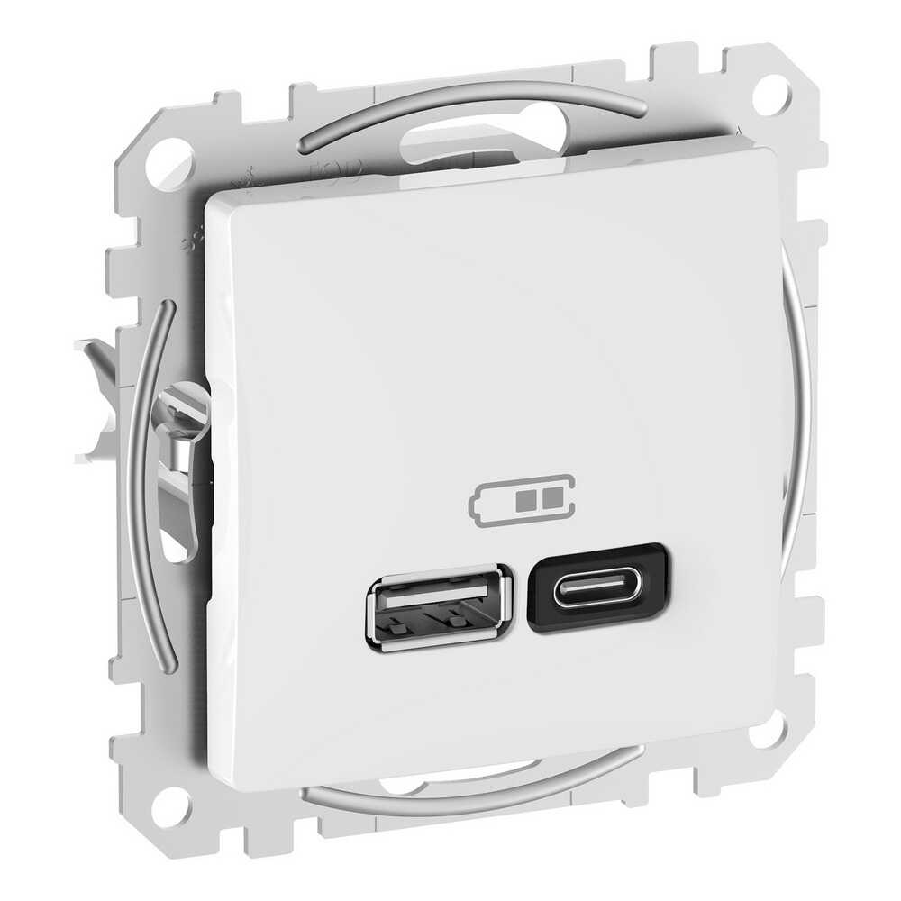 Розетка Schneider Sedna Design біла 2-на USB A+C 45Вт без рамки ( SDD111402 ) Розетка Schneider Sedna Design біла 2-на USB A+C 45Вт без рамки ( SDD111402 )