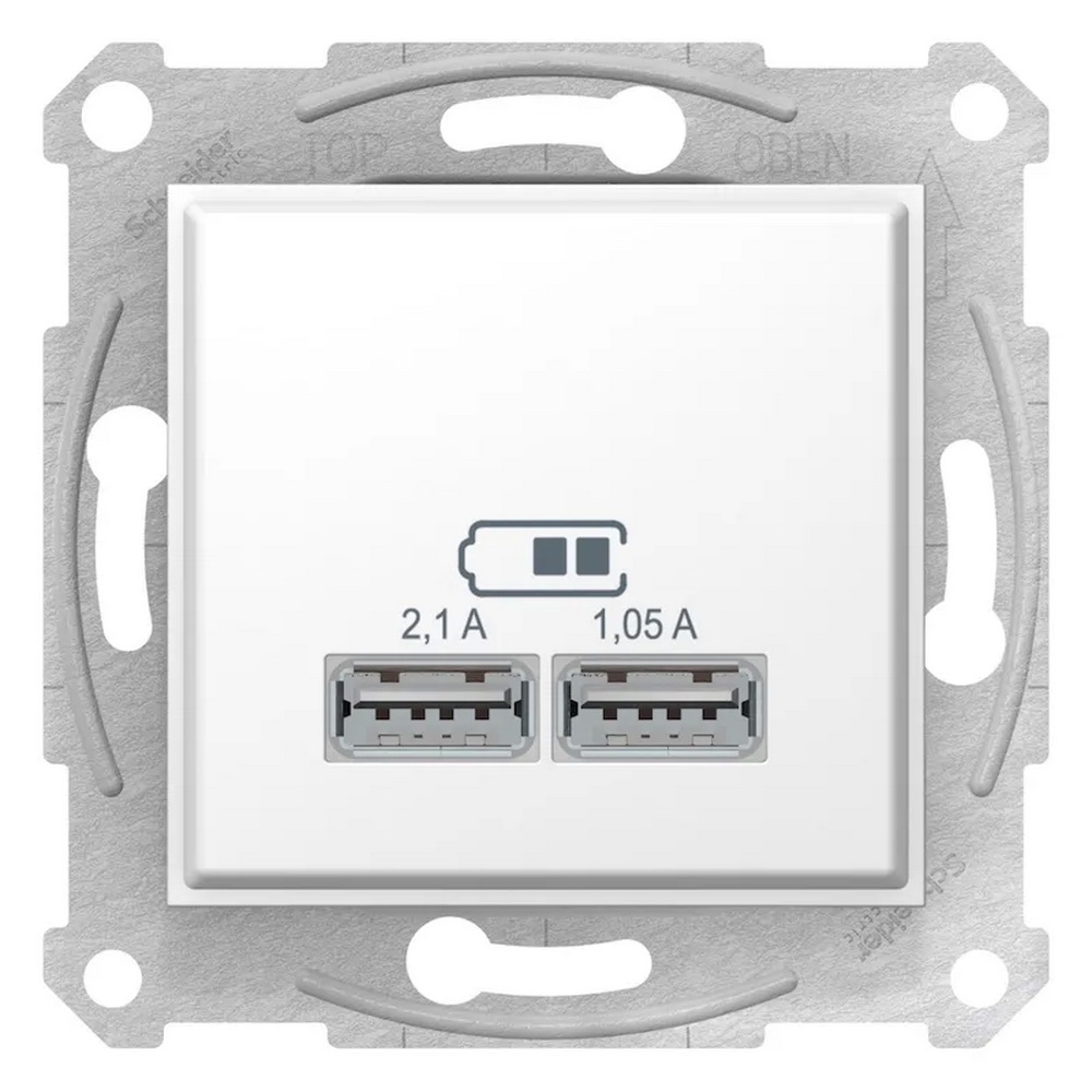 Розетка Schneider Sedna біла 2-на USB 2.1A без рамки ( SDN2710221 )