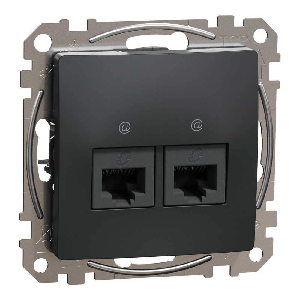 Розетка Schneider Sedna Design чорна комп'ютерна RJ45 Cat. 5e UTP 2-на ( SDD114452 ) Розетка Schneider Sedna Design чорна комп'ютерна RJ45 Cat. 5e UTP 2-на ( SDD114452 )