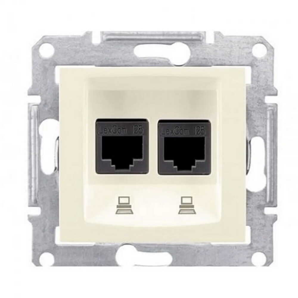 Розетка Schneider Sedna слоновая кость2-я RJ-45 5e без рамки ( SDN4400123 )