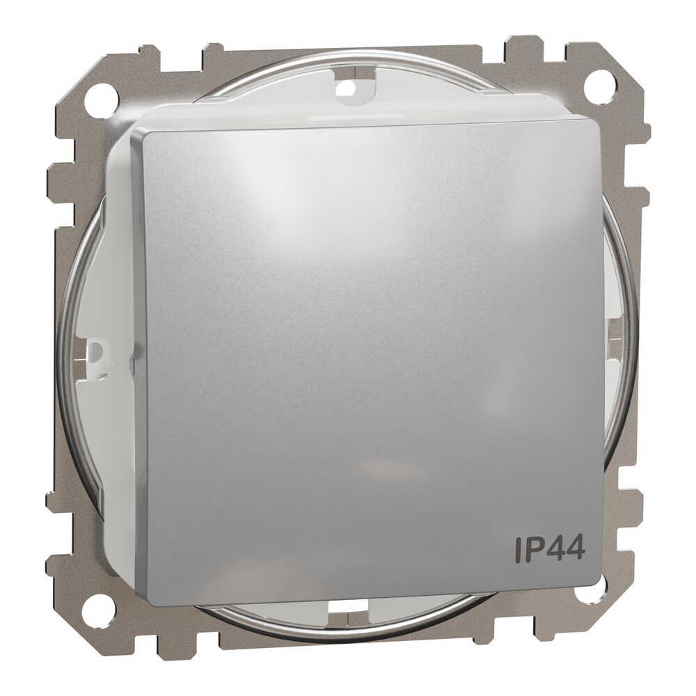 Вимикач Schneider Sedna Design алюміній 1кл прохідний IP44 ( SDD213106 )