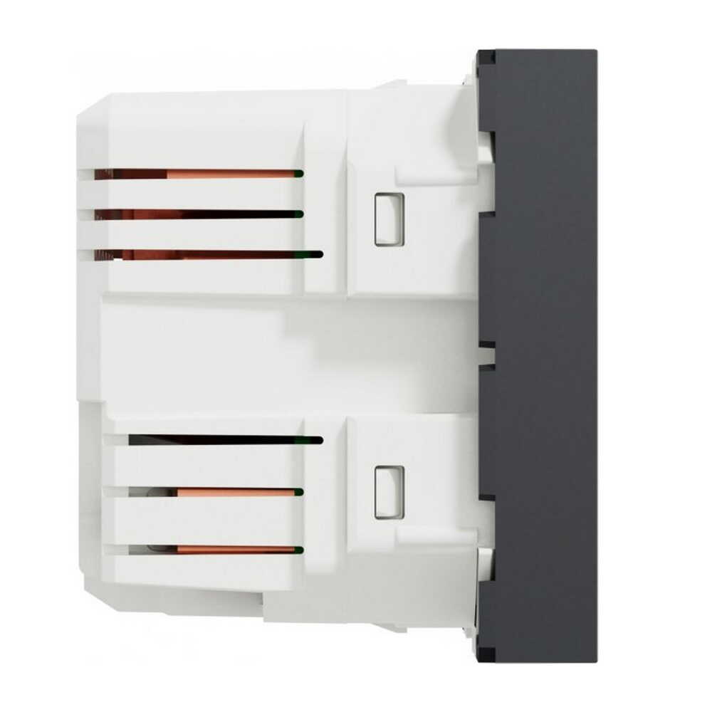 Розетка Schneider Unica NEW антрацит USB 2-я 2.1А 2 мод. ( NU341854 )