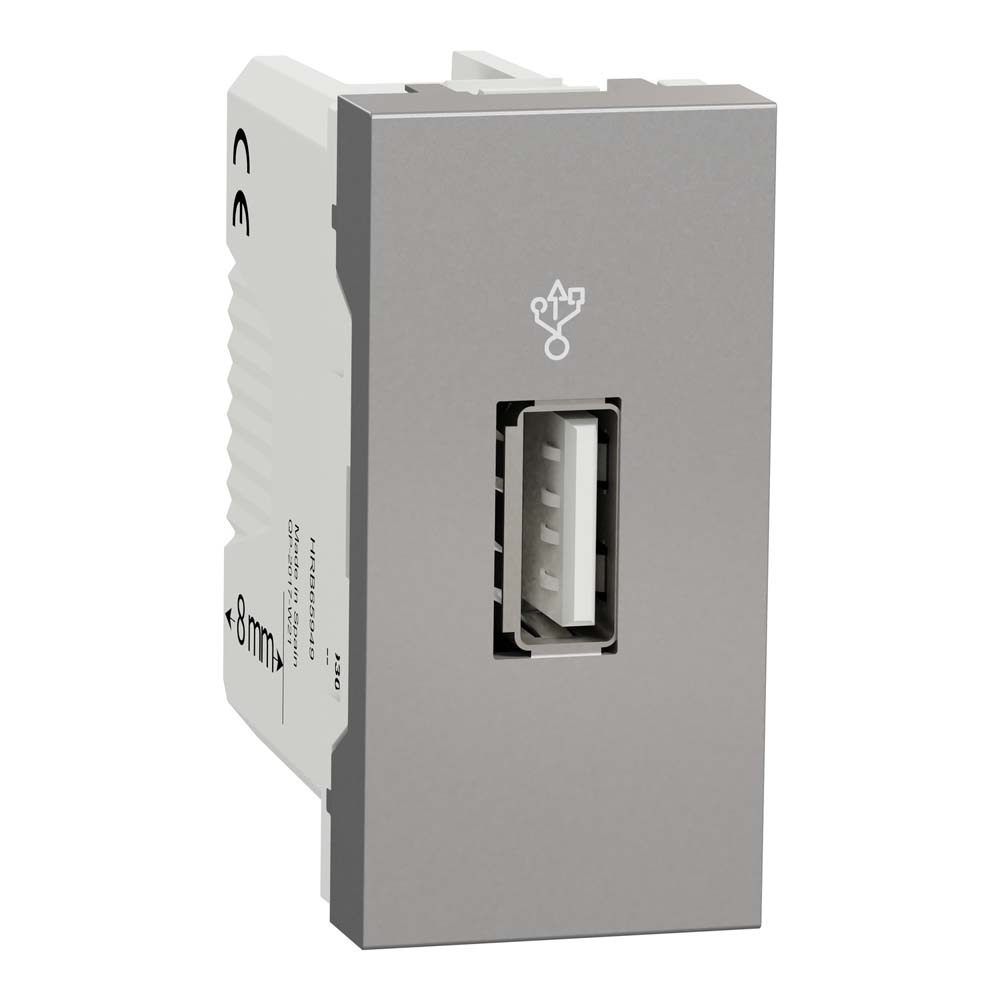 Розетка Schneider Unica NEW алюминий USB-коннектор 1 мод ( NU342930 ) Розетка Schneider Unica NEW алюминий USB-коннектор 1 мод ( NU342930 )