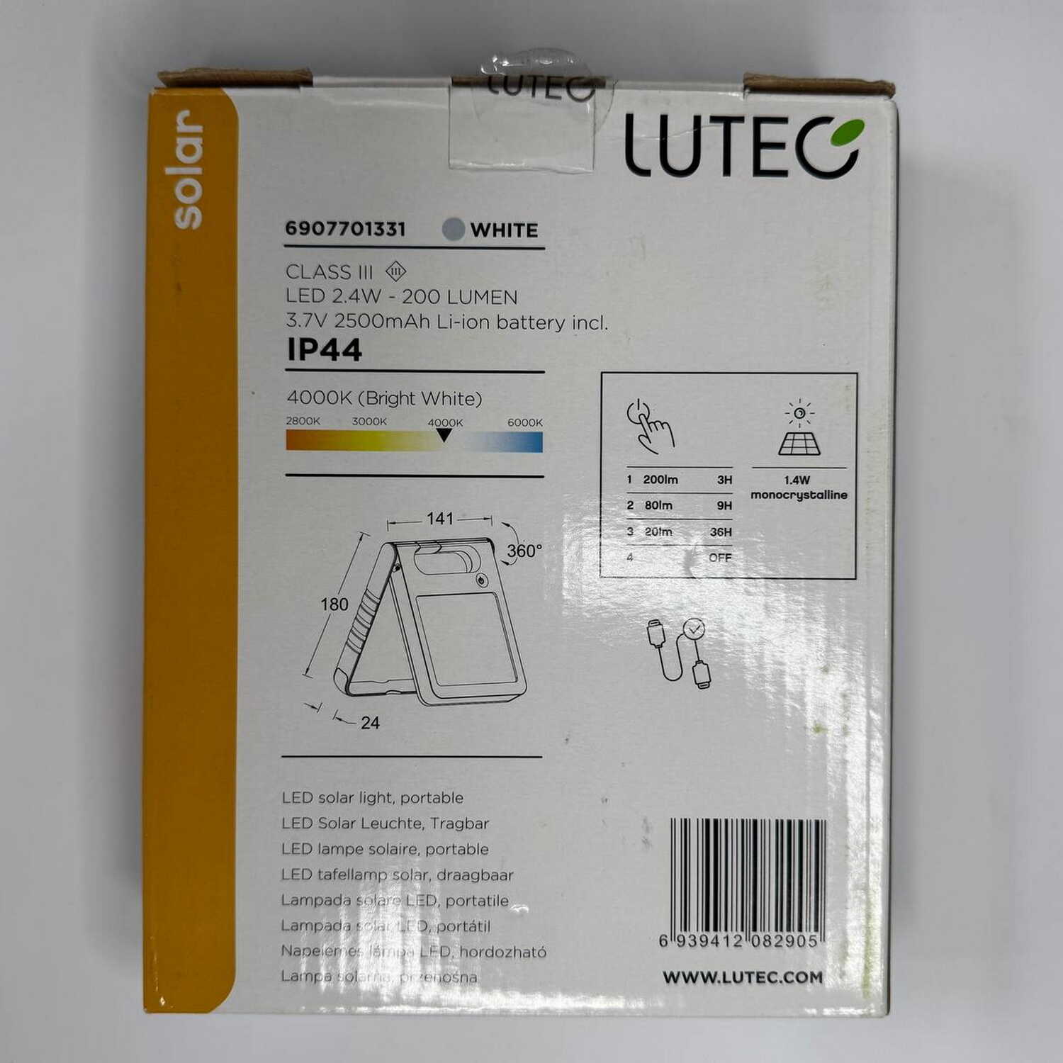Ліхтарик LUTEC 2.4W 200Лм 4000K 2500мАг ( 6907701331/P9077 ) Ліхтарик LUTEC 2.4W 200Лм 4000K 2500мАг ( 6907701331/P9077 )