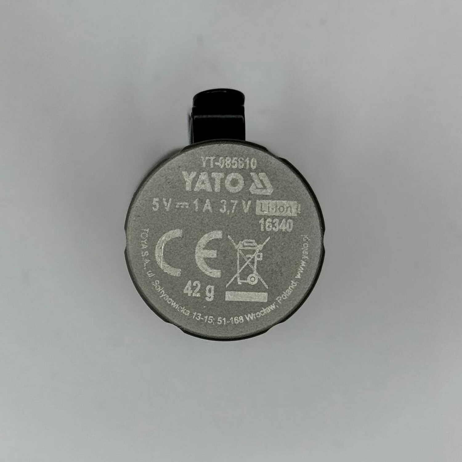 Ліхтарик YATO 10Вт 1000 Lm 700mAh IPX4 ( YT-085610 ) Ліхтарик YATO 10Вт 1000 Lm 700mAh IPX4 ( YT-085610 )