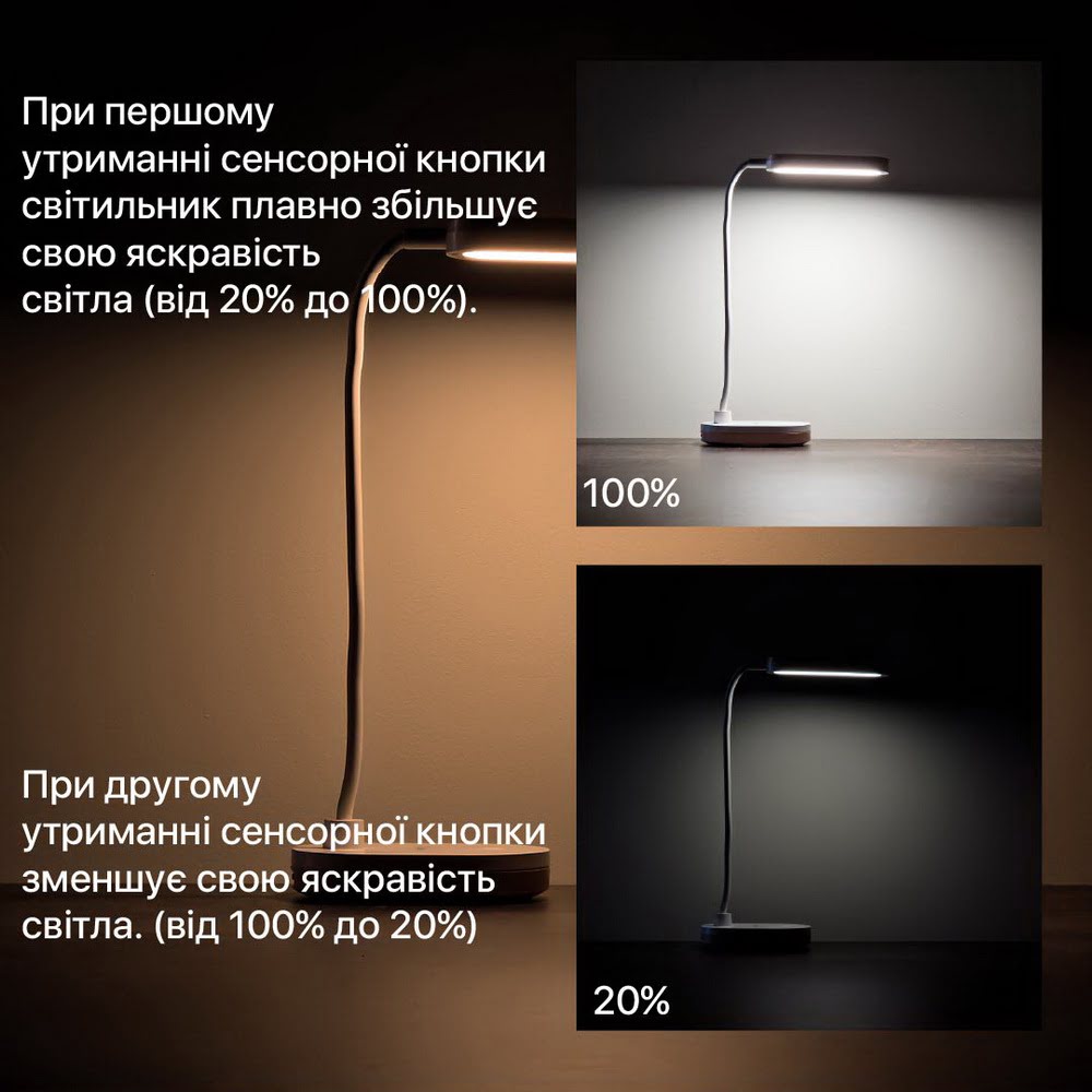 Настільна лампа з акумулятором LED LINERA 5W 4200К біла Violux ( 540005 )