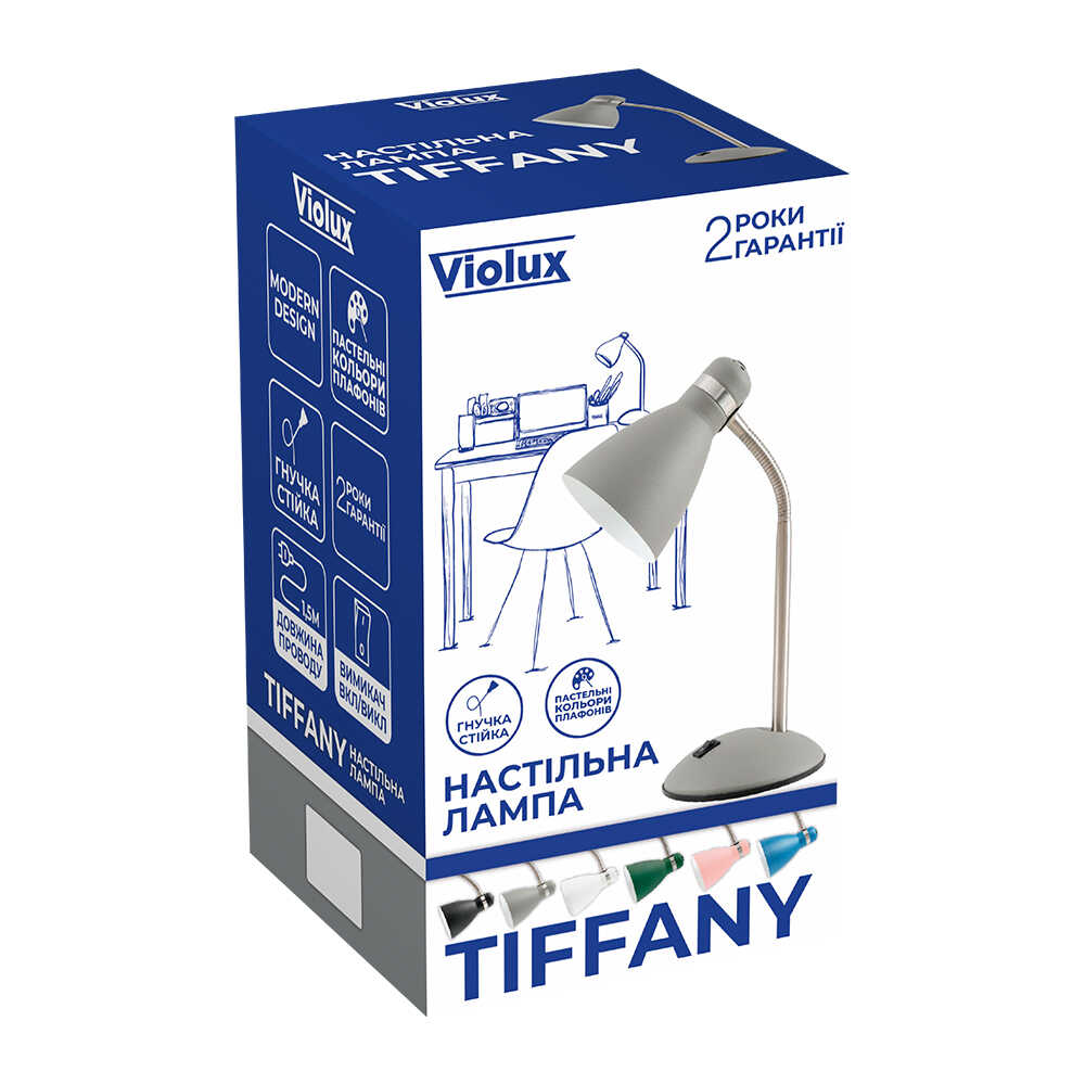 Світильник настільний TIFFANY Е27 сірий Violux ( 510302 )