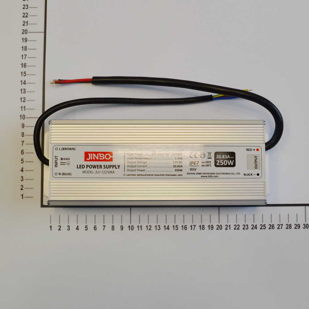 Блок питания JINBO 250 Вт 220В AC/12В DC IP67 ( JLV-12250KA-L )