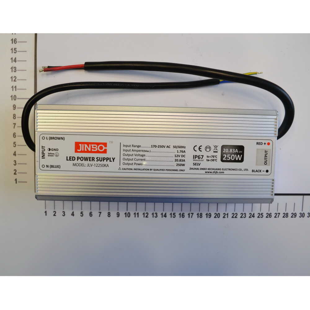 Блок питания JINBO 250 Вт 220В AC/12В DC IP67 ( JLV-12250KA-L )