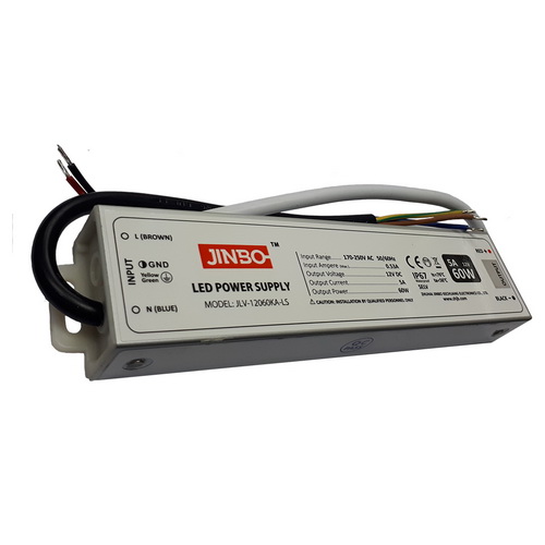 Блок живлення JINBO 60 Вт 220В AC/12В DC IP67 ( JLV-12060KA-LS )