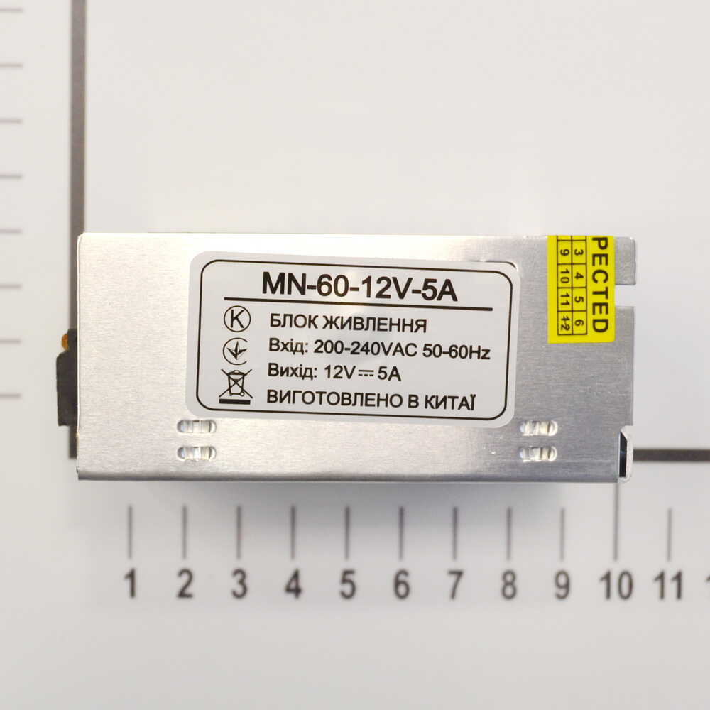 Блок живлення LED LIGHT 60W 220AC 12V DC IP20 відкритий ( MN-60-12V-5A )