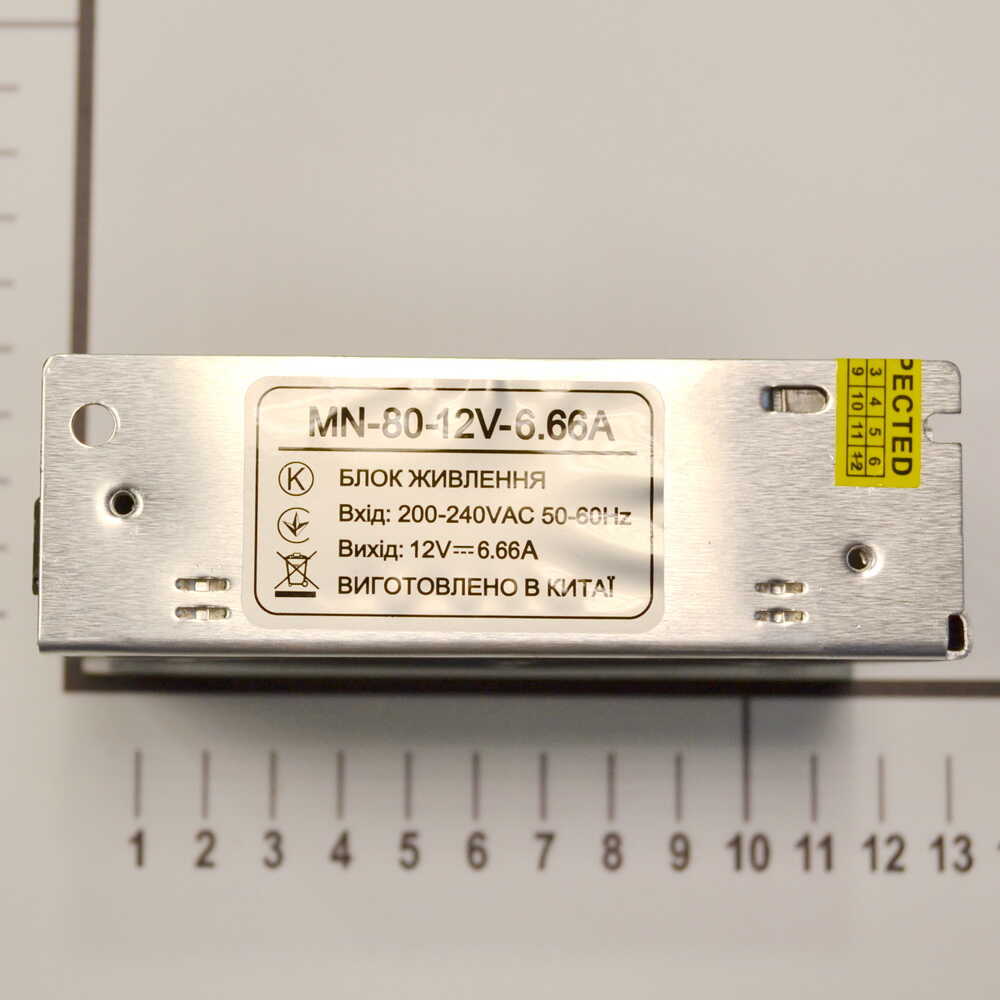 Блок питания LED LIGHT 80W 220AC 12V DC IP20 открытый ( MN-80-12V-6.66A )