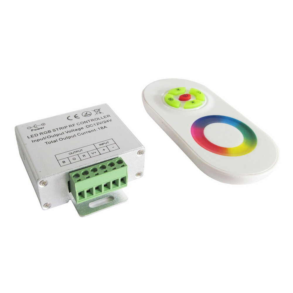 Контролер стрічки LED LIGHT 18A (RGB) 216W з сенсорним пультом білий ( 55 ) Контролер стрічки LED LIGHT 18A (RGB) 216W з сенсорним пультом білий ( 55 )