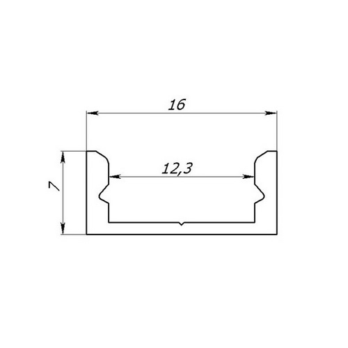 Профіль для LED стрічки LED LIGHT накладний ПФ-18 (ПФ-18 2м. наклад)