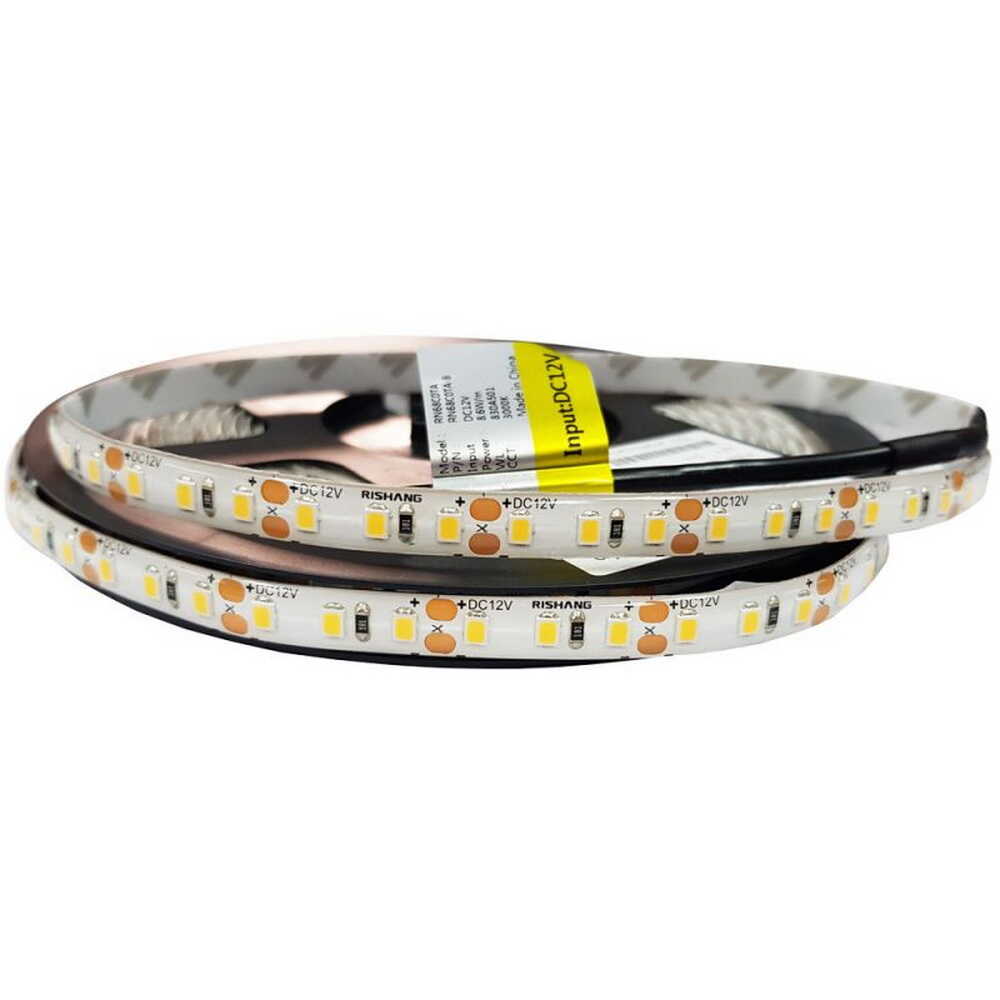 Cветодиодная лента RISHANG 12V 8,6W 2700K 120led IP65 ( бухта 5м ) ( RN68C0TA-B​ )