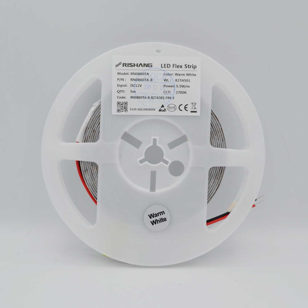 Cветодиодная лента RISHANG 12V 5,5W 2700K 60led IP20 ( бухта 5м ) ( RN0860TA-B )