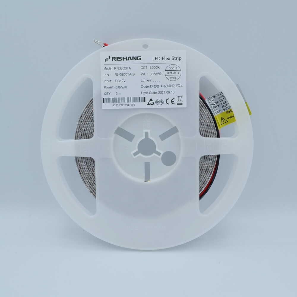 Cветодиодная лента RISHANG 12V 8,6W 6500K 120led IP20 ( бухта 5м ) ( RN08C0TA-B ) 