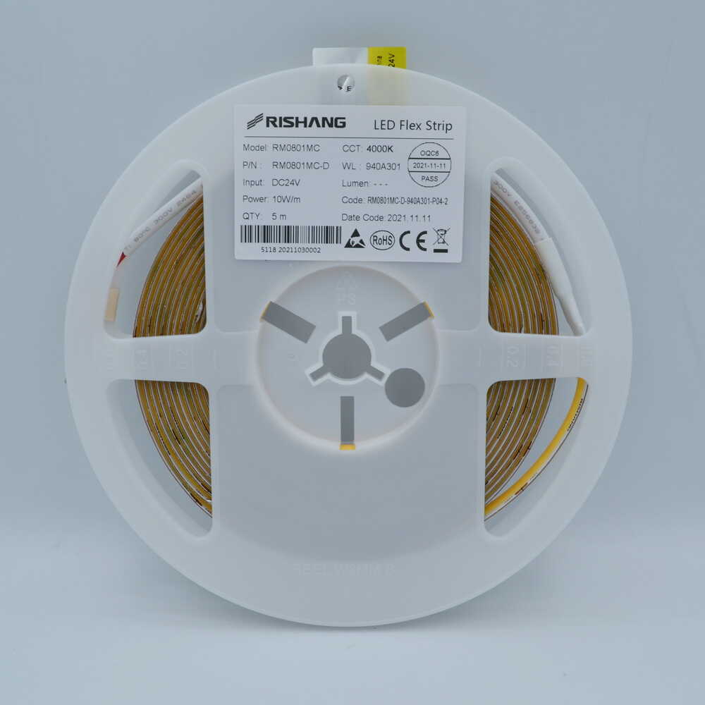 Cветодиодная лента RISHANG 24V 10W 4000K 320led IP20 ( бухта 5м ) ( RM0801MC-D )