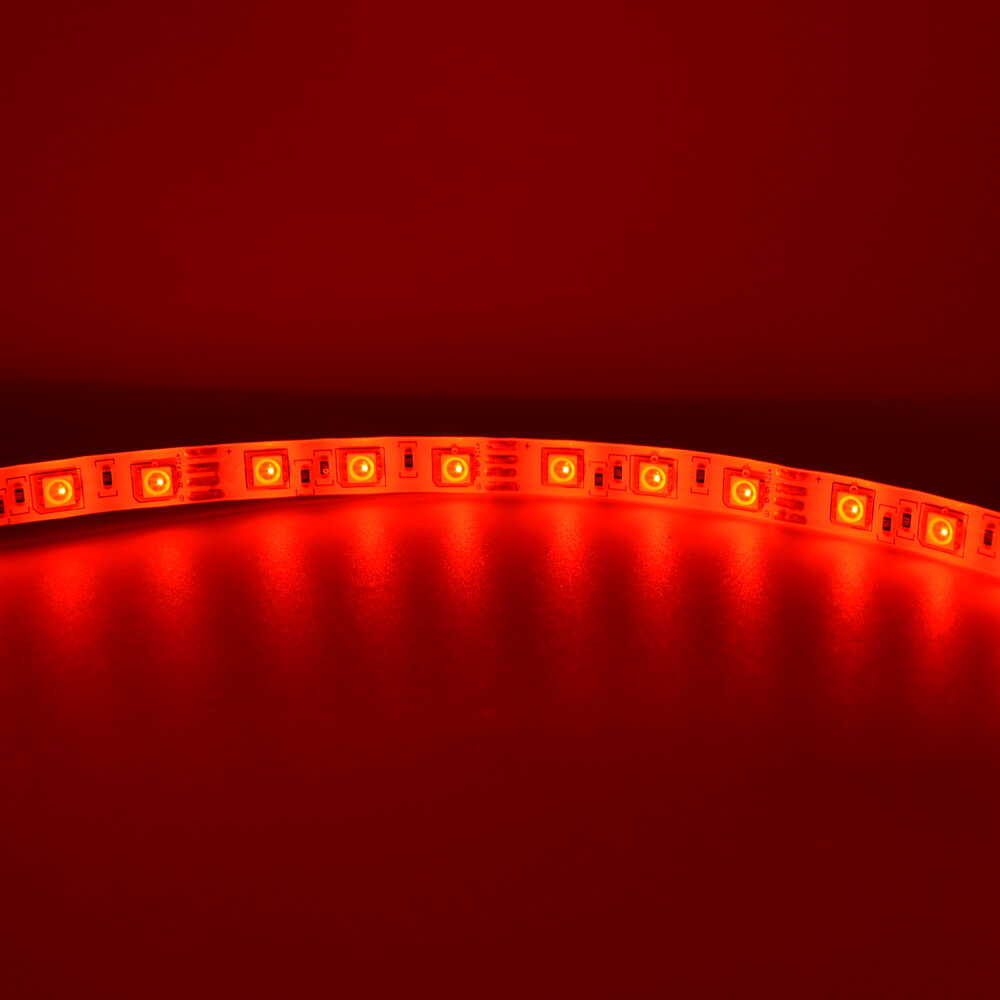 Cветодиодная лента  LED LIGHT 12V 14,4W RGB (цветная) 60Led IP65 ( бухта 5м ) ( МТК-300RGBF5050-12 )