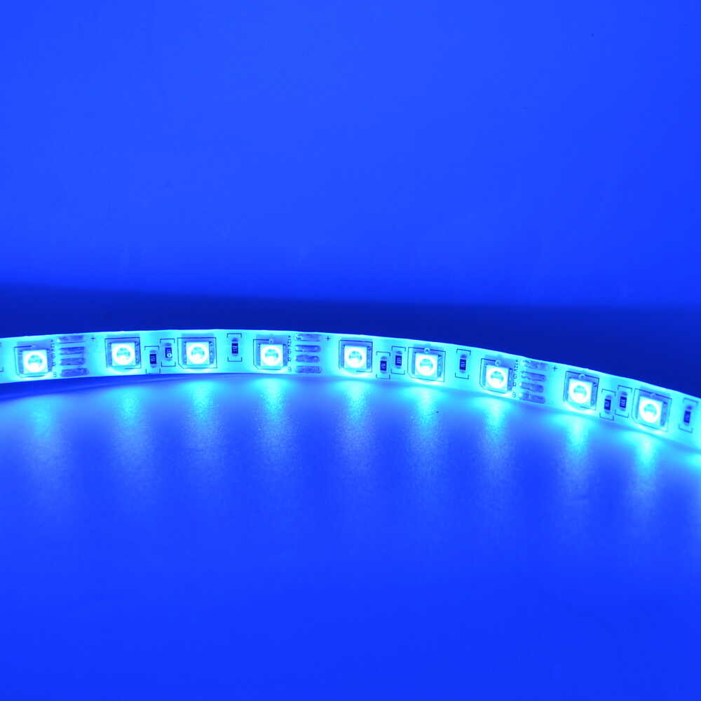 Cветодиодная лента  LED LIGHT 12V 14,4W RGB (цветная) 60Led IP65 ( бухта 5м ) ( МТК-300RGBF5050-12 )