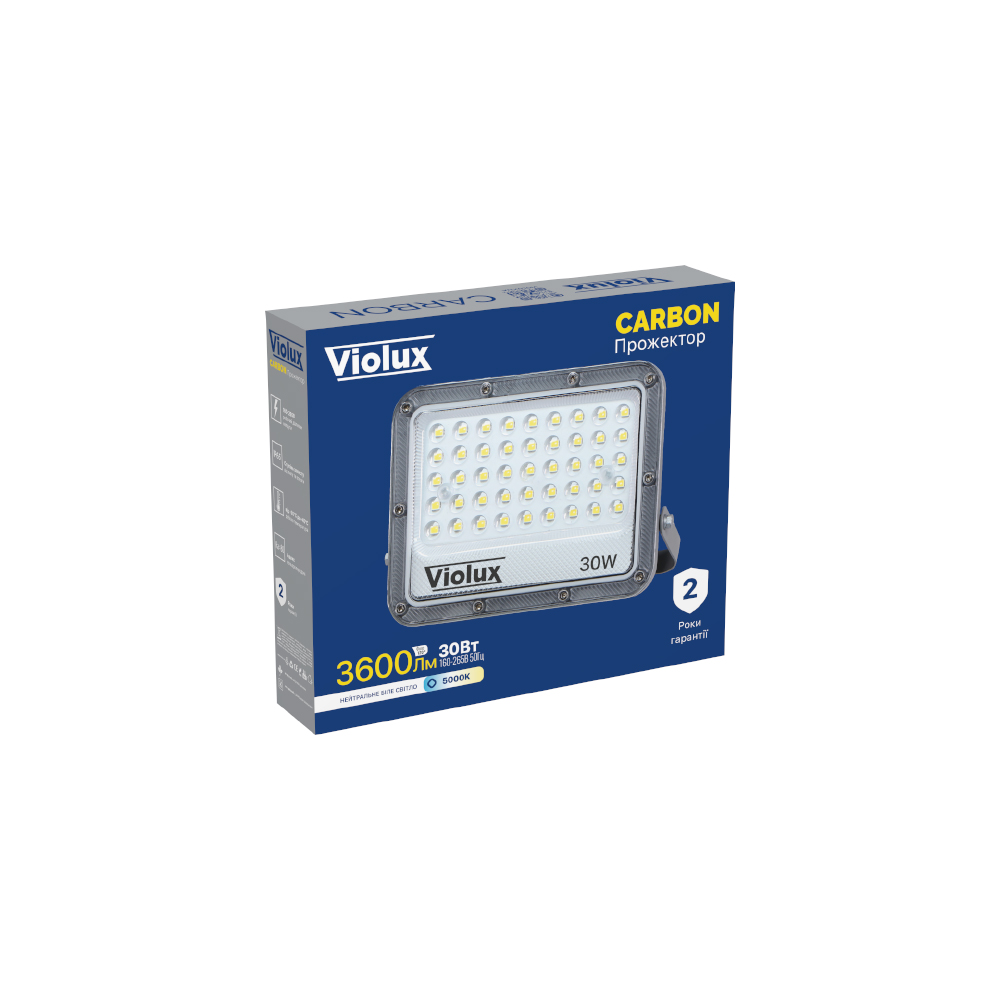 Прожектор LED Violux CARBON 30W 5000K 3600lm IP65 ( 400152 ) Прожектор LED Violux CARBON 30W 5000K 3600lm IP65 ( 400152 )