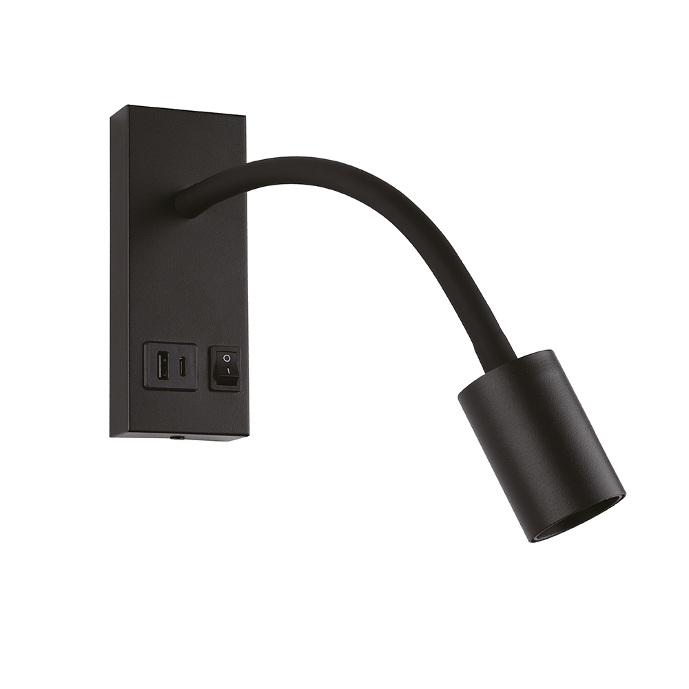 Світильник настінний Violux SNAKE USB+Type-C 5W 4200K 250Lm IP20 чорний ( 552101 ) Світильник настінний Violux SNAKE USB+Type-C 5W 4200K 250Lm IP20 чорний ( 552101 )