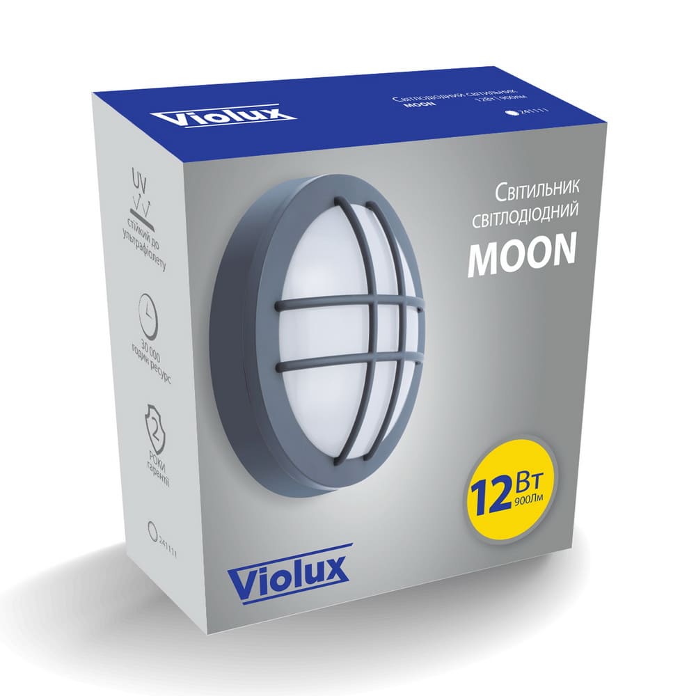 Світильник LED Violux ДББ MOON 12W з решіткою 5000K IP65 ( 241111 ) Світильник LED Violux ДББ MOON 12W з решіткою 5000K IP65 ( 241111 )
