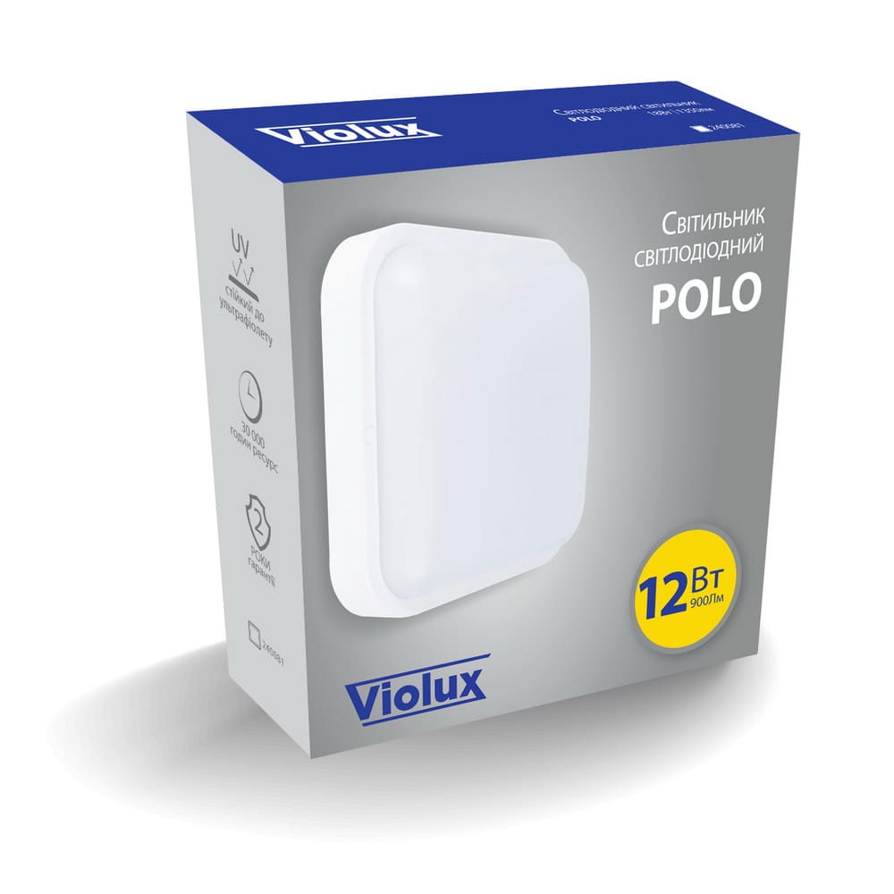 Світильник LED Violux ДББ POLO 12W 5000K IP54 ( 240071 )