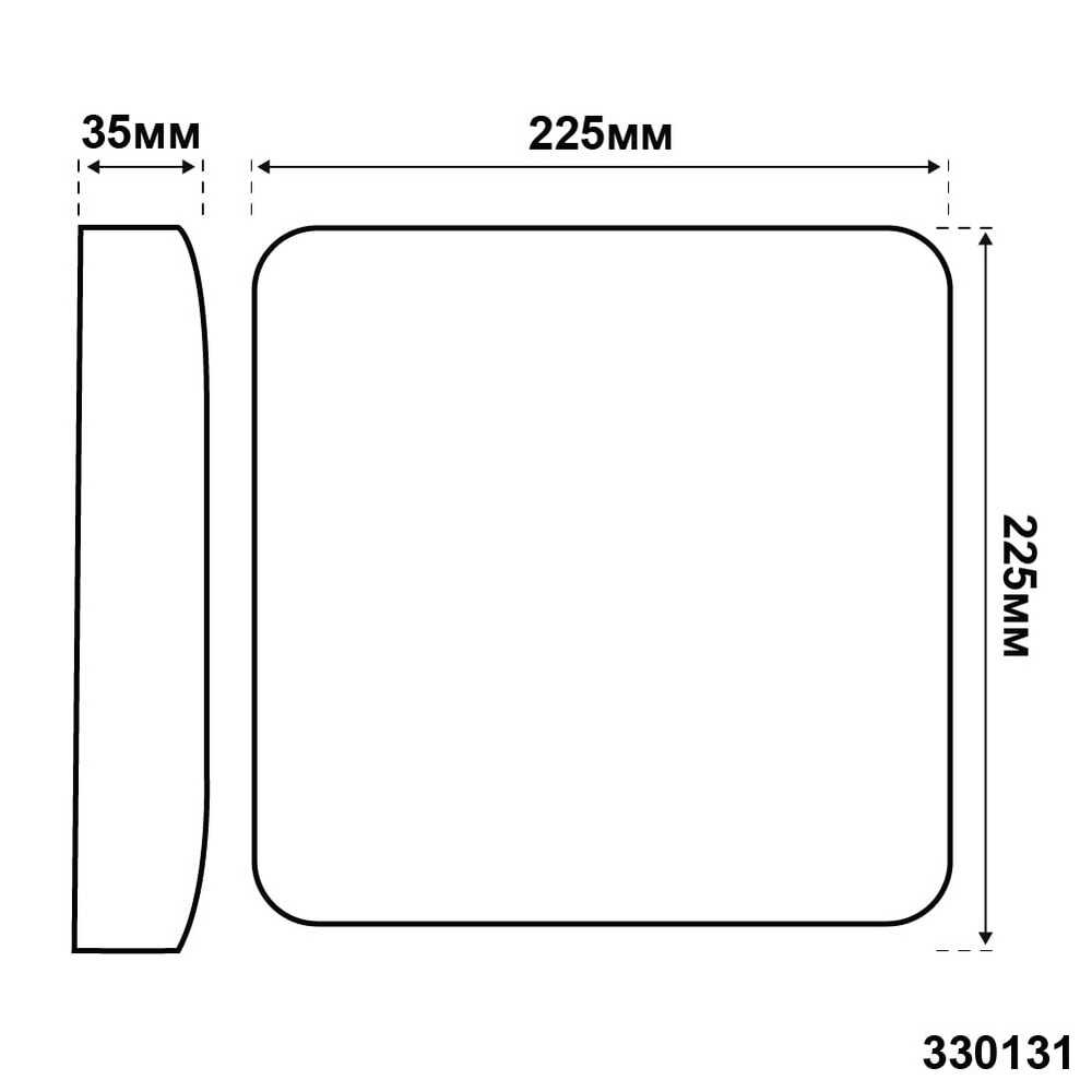 Світильник LED Violux ДББ RODOS квадрат 24W 5000K IP20 чорний ( 330151 )