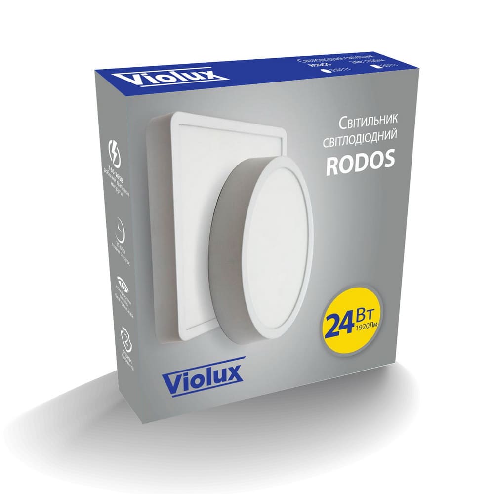 Светильник LED Violux ДББ RODOS квадрат 24W 5000K IP20 ( 330131 )