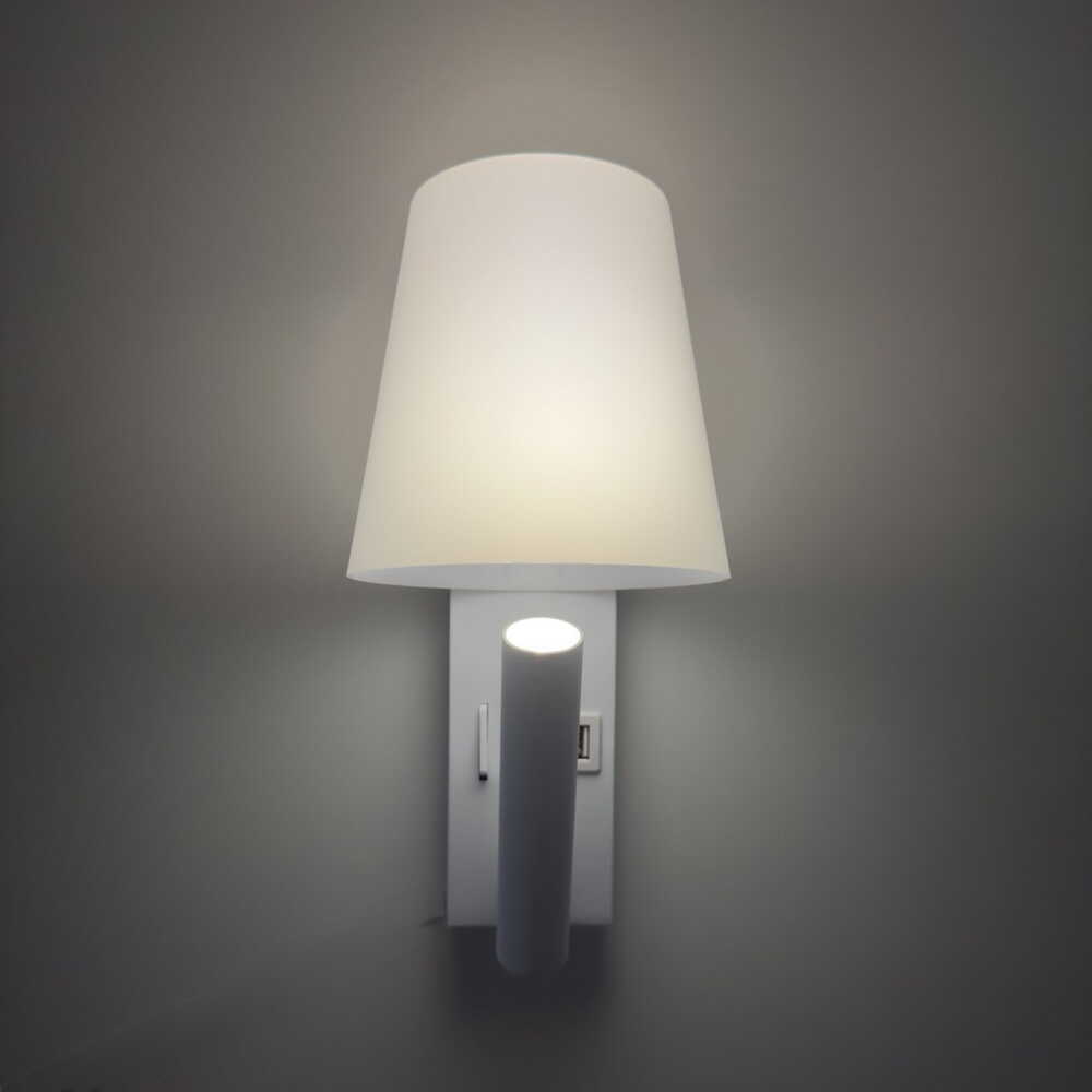 Світильник настінний Violux UMBRELLA USB+TYPE-C VIOLUX 3W 4200K IP20 білий ( 552024 )