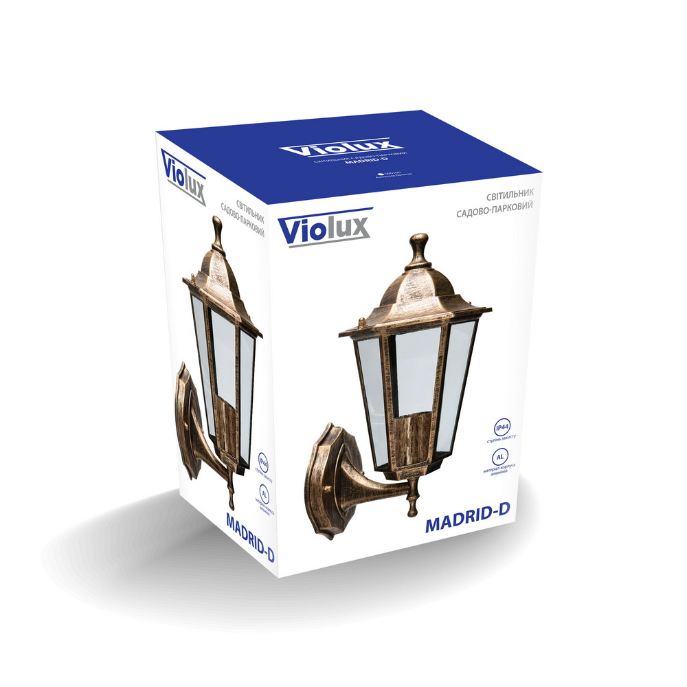 Светильник садово-парковый Violux Madrid-D античная бронза 60W Е27 IP44 ( 500100 )