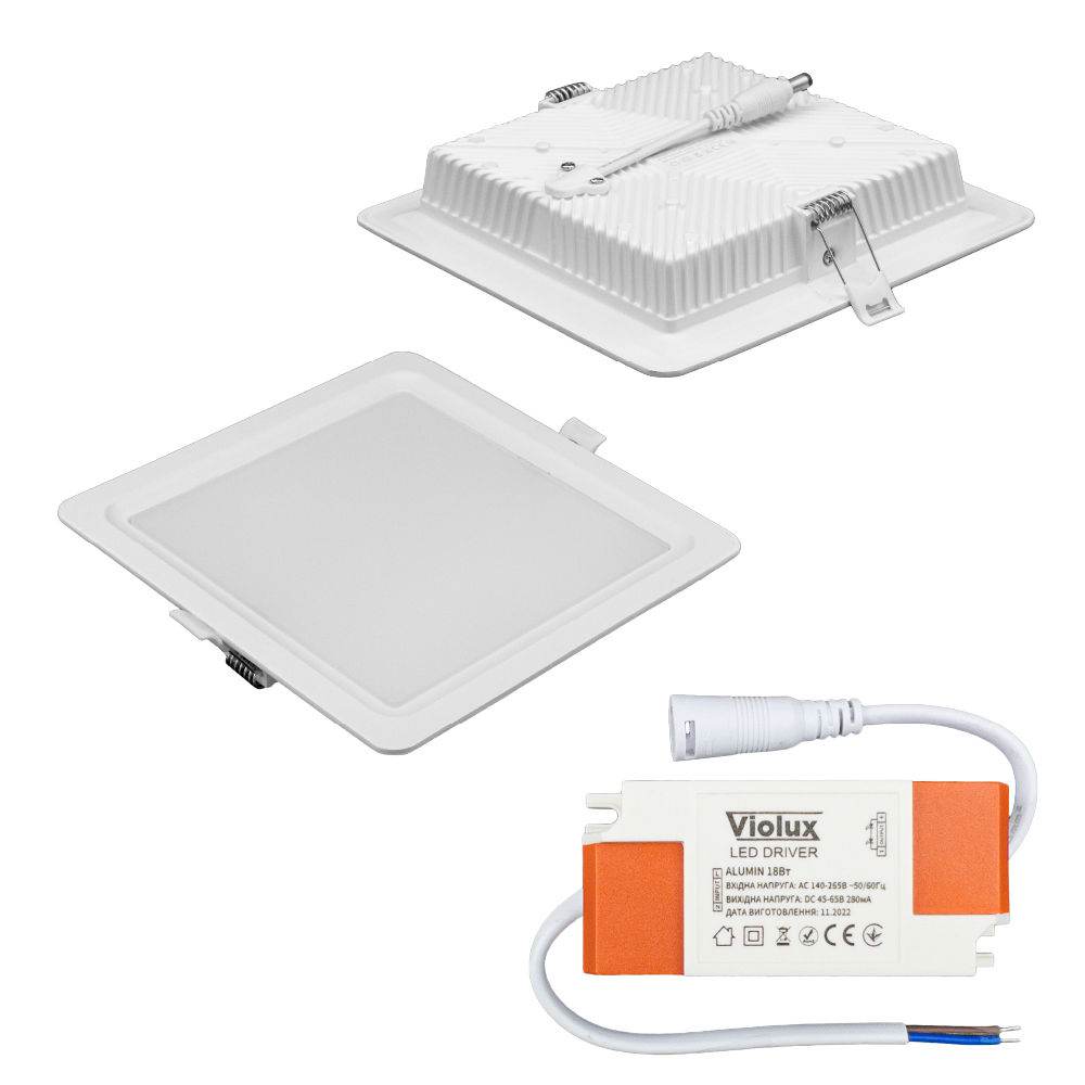 Светильник LED даунлайт Violux ALUMIN 18W 4200K квадрат IP20 ( 121280 )