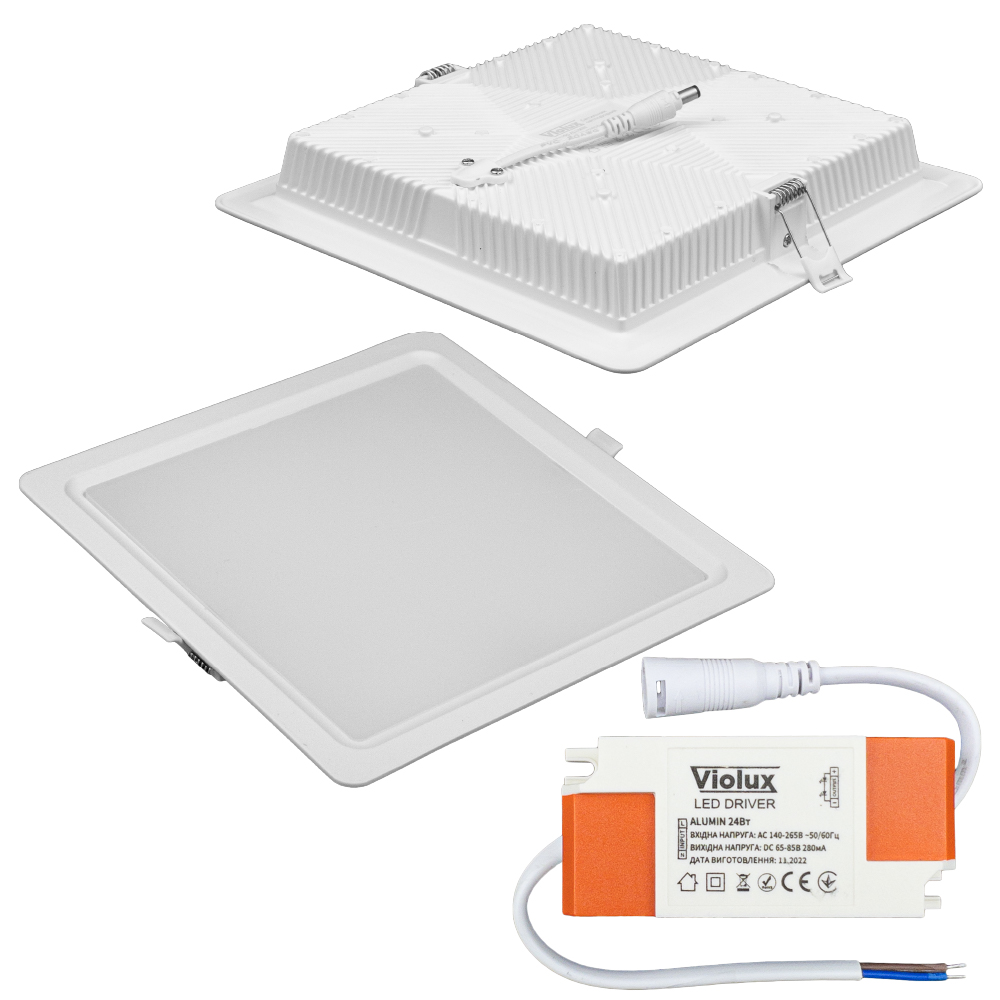Светильник LED даунлайт Violux ALUMIN 24W 4200K квадрат IP20 ( 121290 )