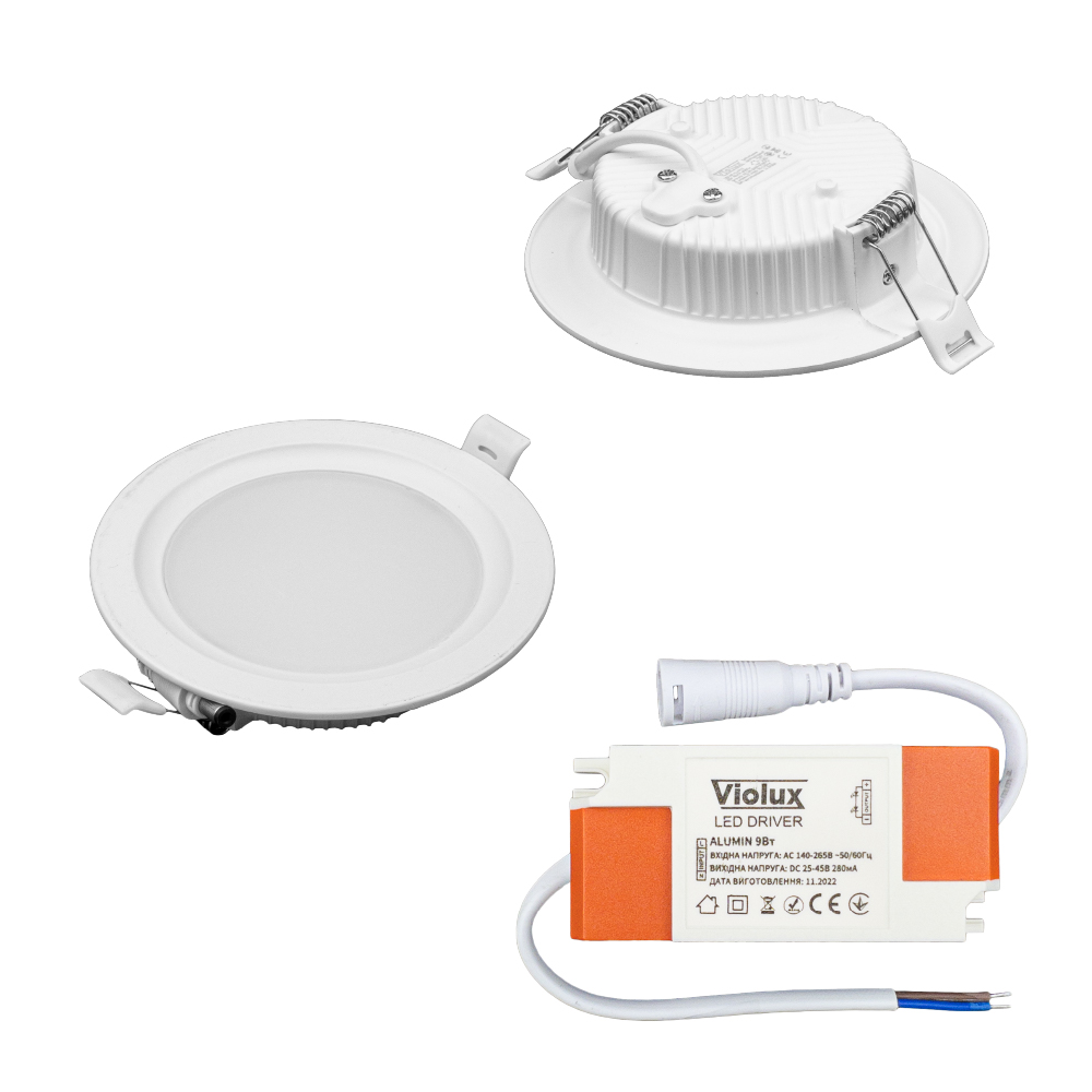 Светильник LED даунлайт Violux ALUMIN 6W 4200K круг IP20 ( 120150 )