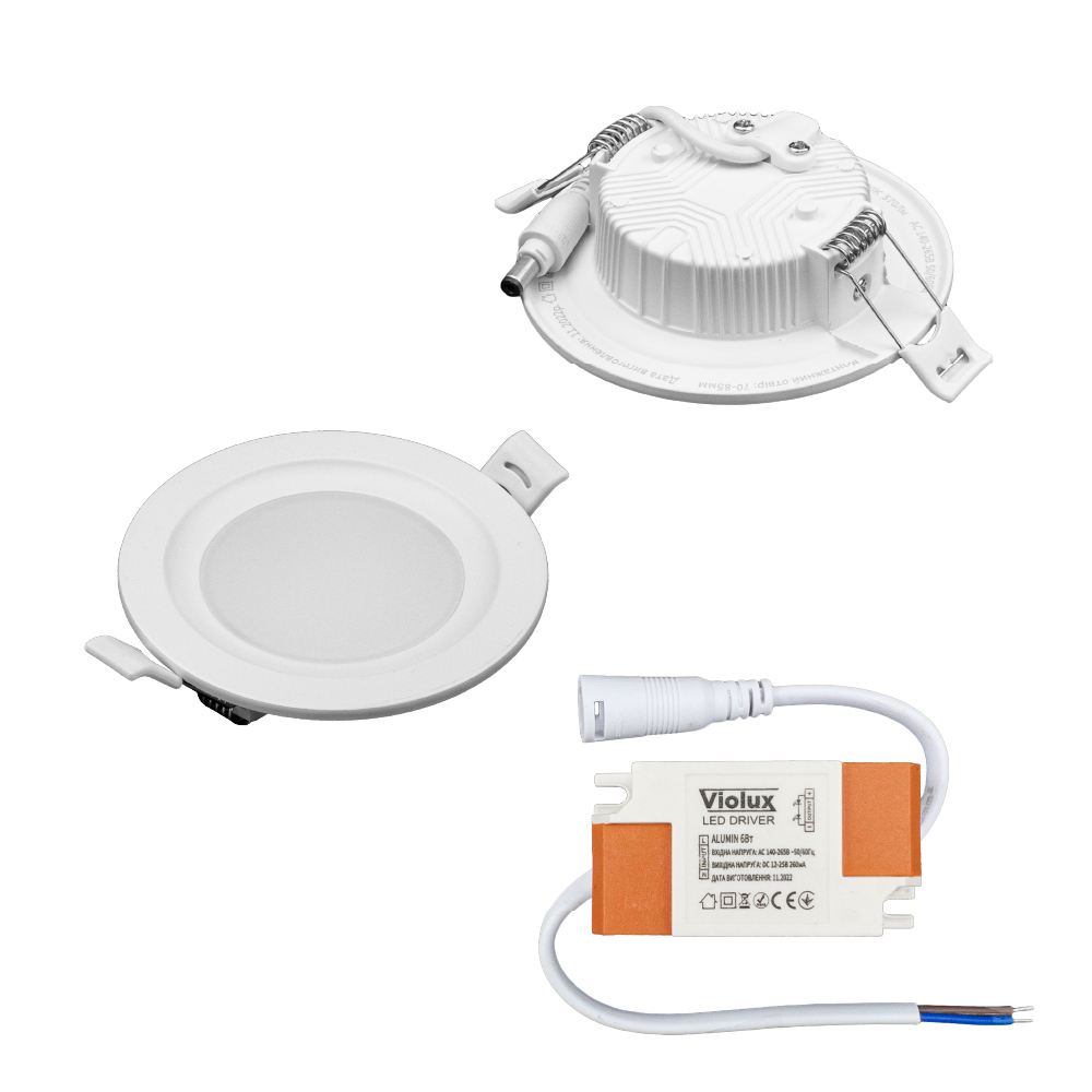 Светильник LED даунлайт Violux ALUMIN 9W 4200K круг IP20 ( 120160 )