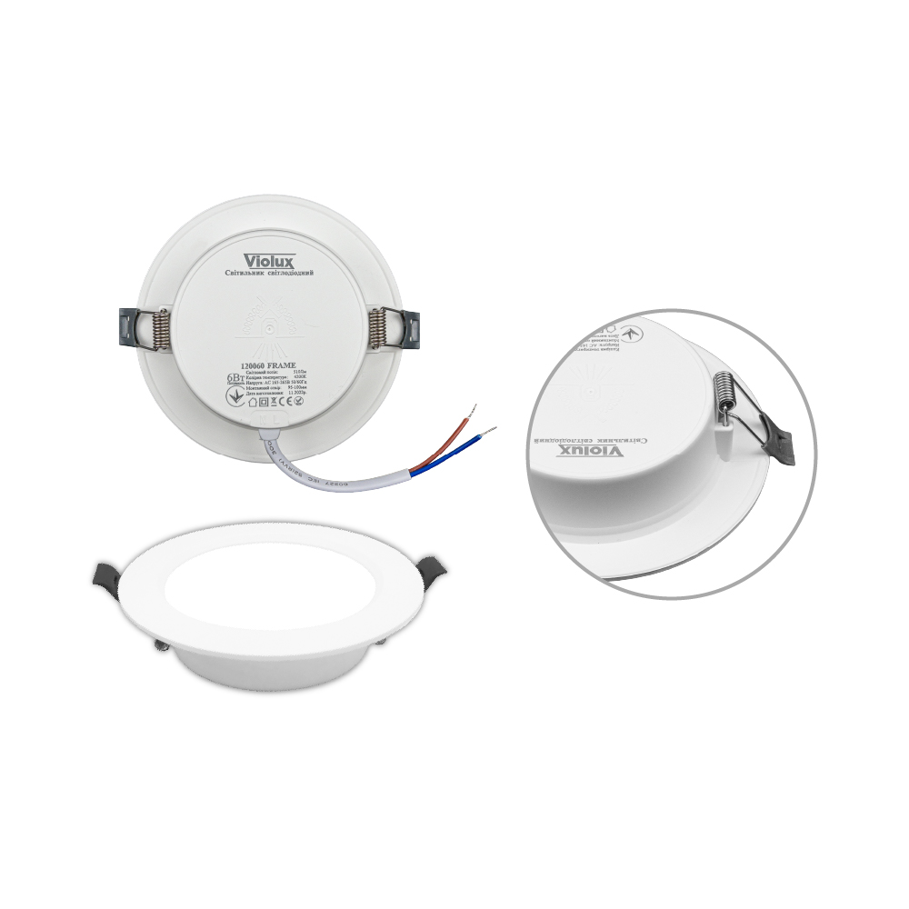 Світильник LED даунлайт Violux FRAME 6W 4200K круг IP20 ( 120060 )