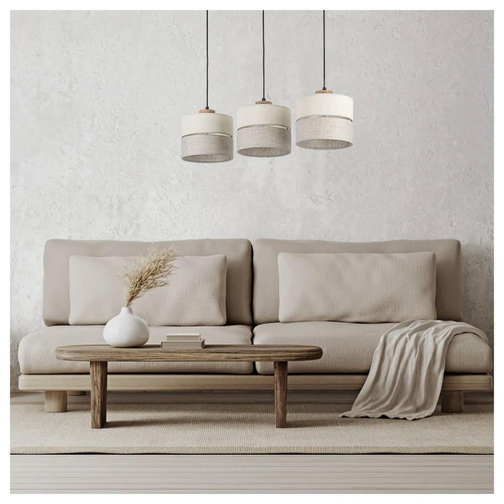 Світильник підвісний TK-lighting ECO E27 3x15Вт IP20 бежевий ( 5771 )
